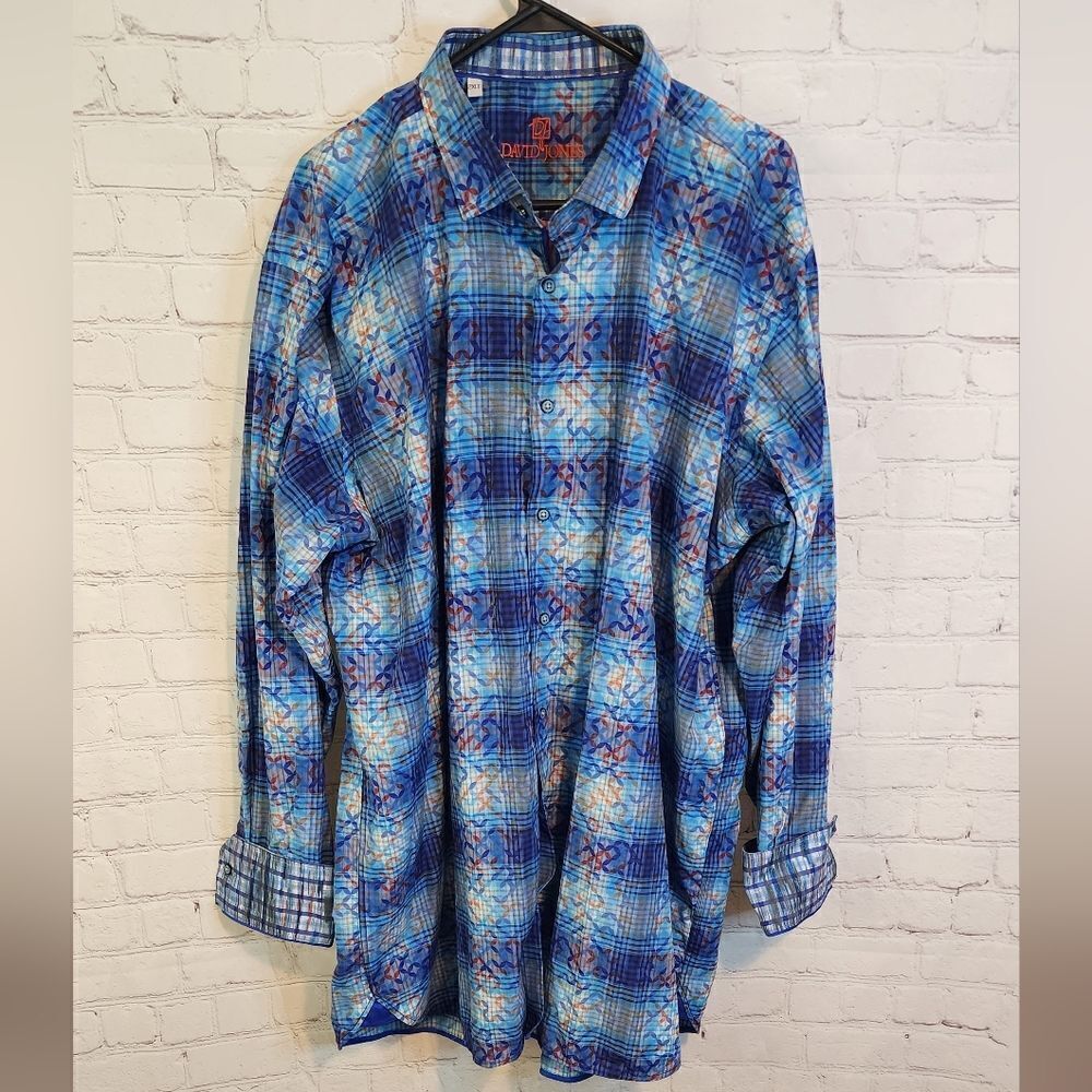 Men's David Jones longsleeve button-down shirt, size 2XLT